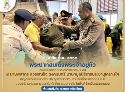 <strong>อ่านเพิ่มเติมเกี่ยวกับ</strong><br>พระบาทสมเด็จพระเจ้าอยู่หัว ทรงพระกรุณาโปรดเกล้าฯ ให้ นายพลากร สุวรรณรัฐ องคมนตรี นายกมูลนิธิราชประชานุเคราะห์ฯ เชิญสิ่งของพระราชทานมอบแก่ราษฎรที่ประสบอุทกภัย ในพื้นที่จังหวัดแม่ฮ่องสอน พระบาทสมเด็จพระเจ้าอยู่หัว ทรงพระกรุณาโปรดเกล้าฯ ให้ นายพลากร สุวรรณรัฐ องคมนตรี นายกมูลนิธิราชประชานุเคราะห์ฯ เชิญสิ่งของพระราชทานมอบแก่ราษฎรที่ประสบอุทกภัย ในพื้นที่จังหวัดแม่ฮ่องสอน